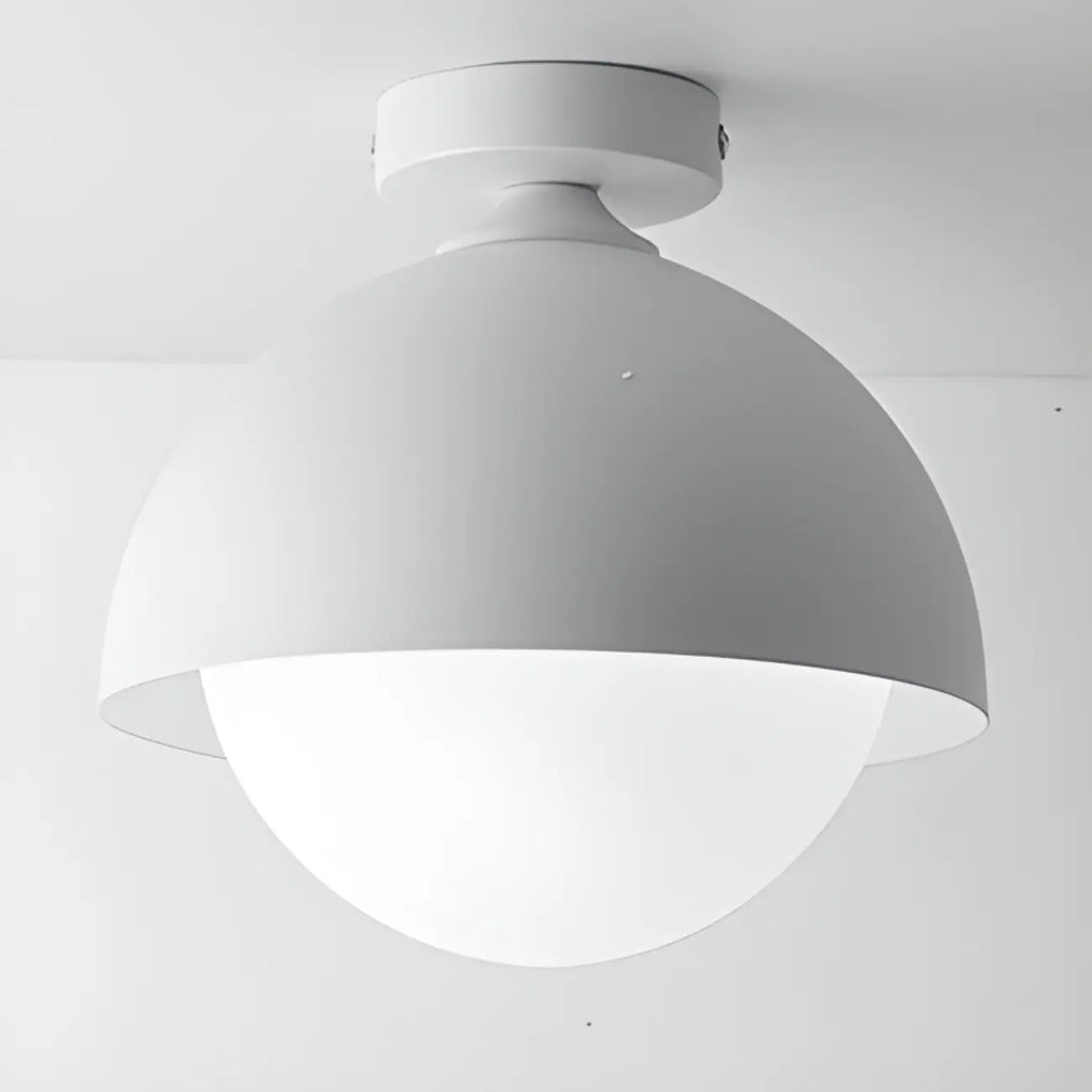 Plafonnier semi-encastré minimaliste à abat-jour mini dôme