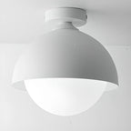 Plafonnier semi-encastré minimaliste à abat-jour mini dôme