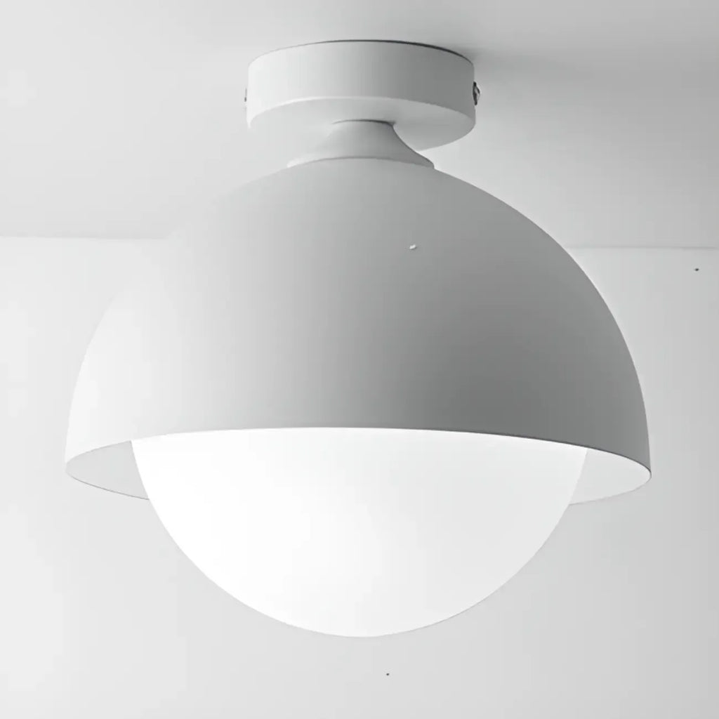 Plafonnier semi-encastré minimaliste à abat-jour mini dôme