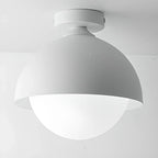 Plafonnier semi-encastré minimaliste à abat-jour mini dôme