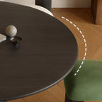 Table de salle à manger ronde traditionnelle en bois brun foncé