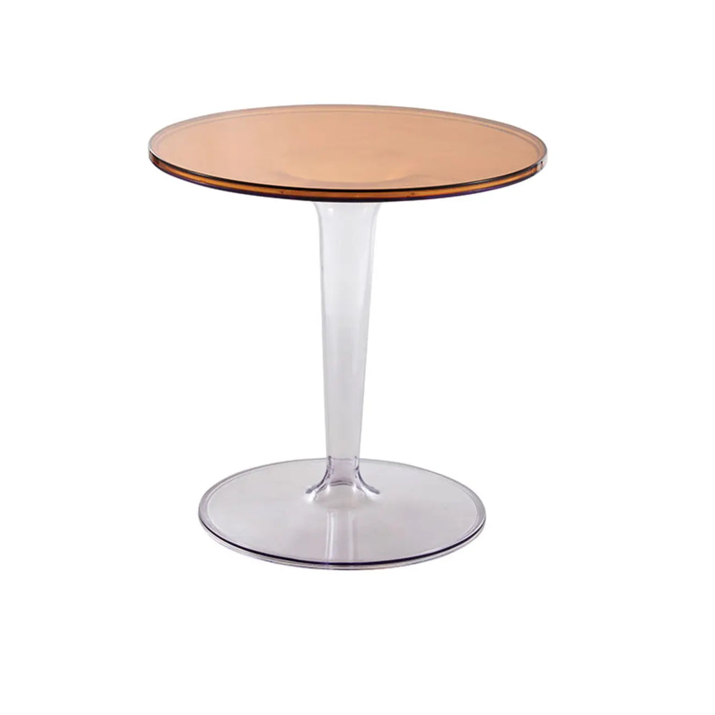 Table d'appoint ronde minimaliste en acrylique fauve