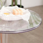 Table d'appoint ronde minimaliste en acrylique fauve