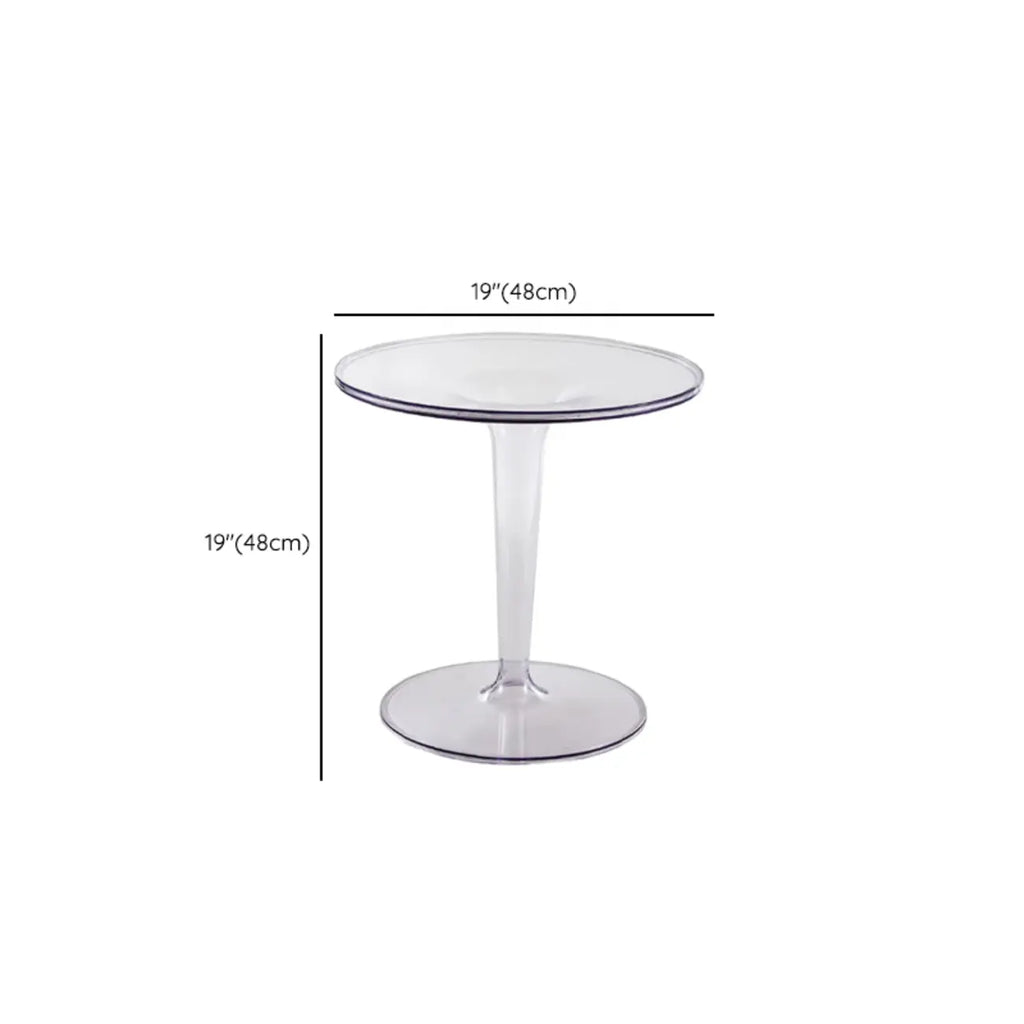 Table d'appoint ronde minimaliste en acrylique fauve