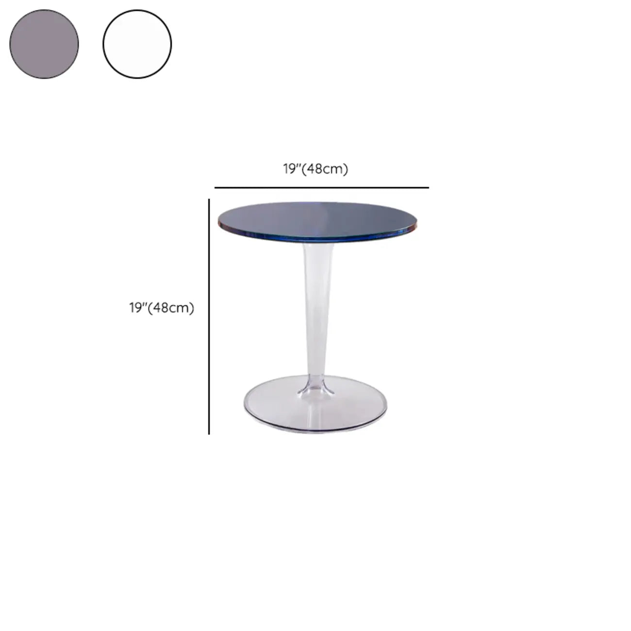 Table d'appoint ronde minimaliste en acrylique fauve