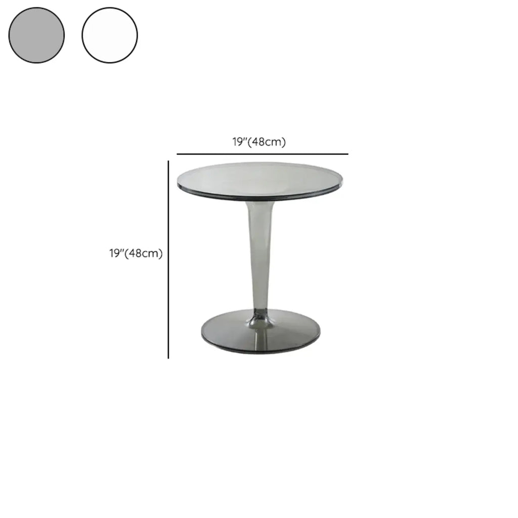 Table d'appoint ronde minimaliste en acrylique fauve