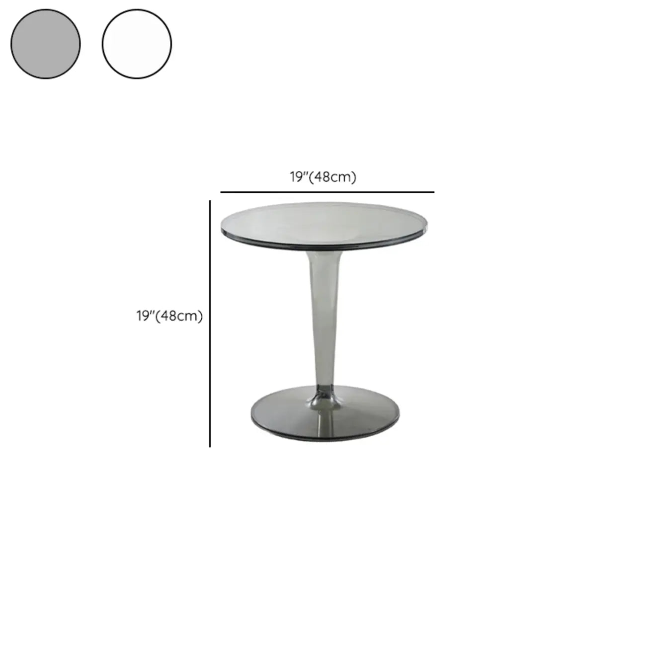 Table d'appoint ronde minimaliste en acrylique fauve