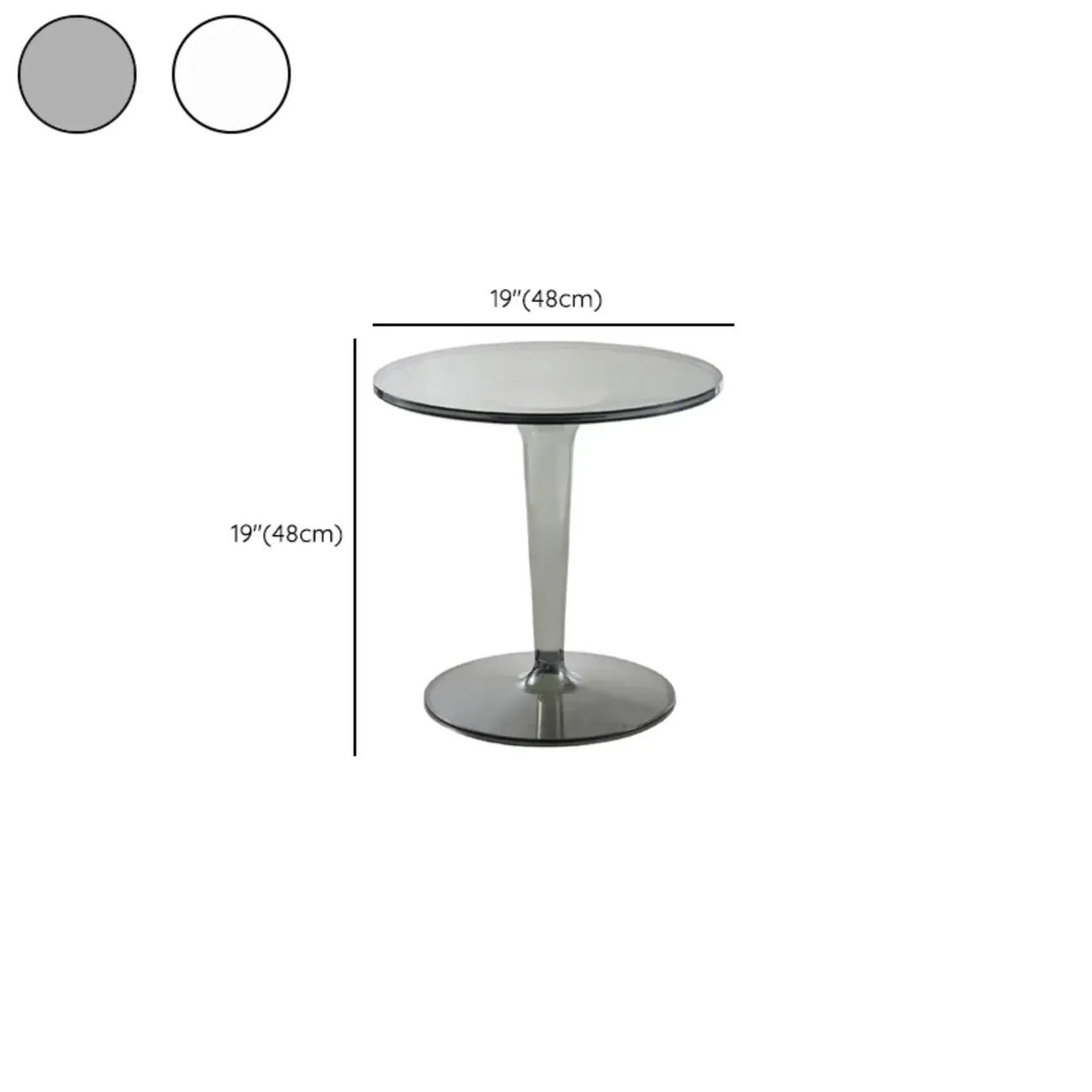 Table d'appoint ronde minimaliste en acrylique fauve