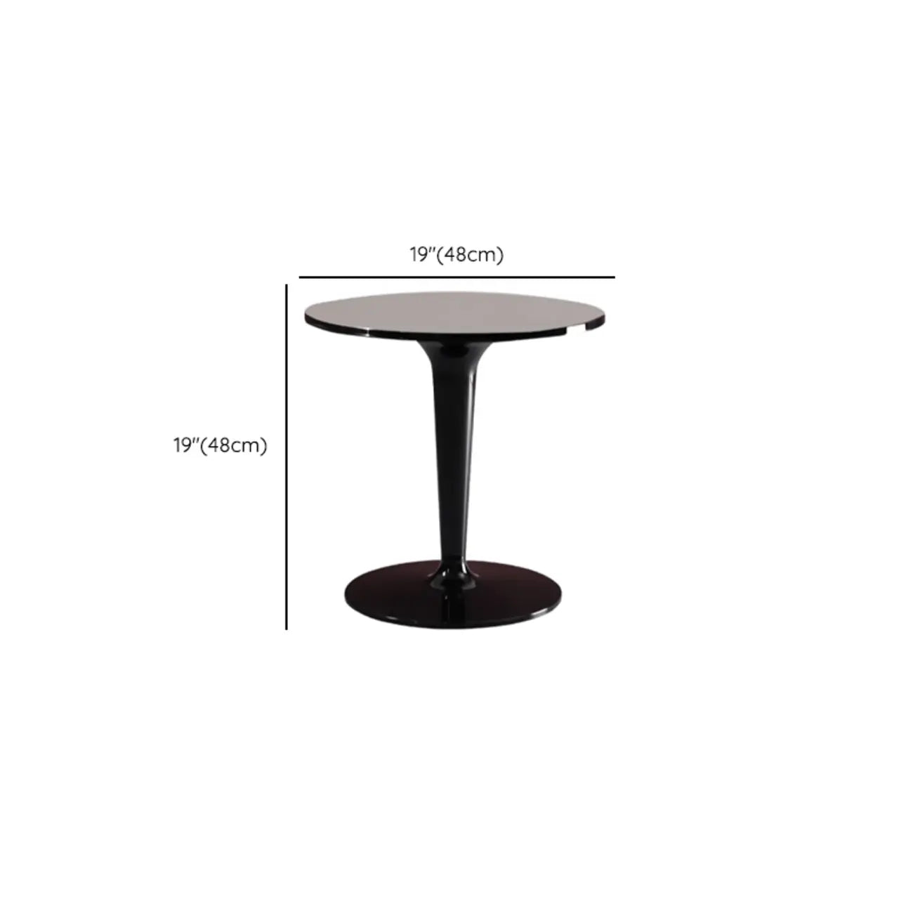 Table d'appoint ronde minimaliste en acrylique fauve