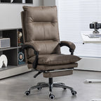 Fauteuil de direction inclinable moderne en cuir marron