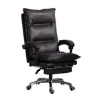 Fauteuil de direction inclinable moderne en cuir marron