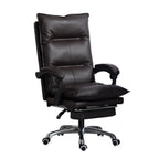 Fauteuil de direction inclinable moderne en cuir marron