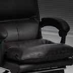 Fauteuil de direction inclinable moderne en cuir marron
