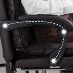 Fauteuil de direction inclinable moderne en cuir marron