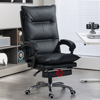 Fauteuil de direction inclinable moderne en cuir marron