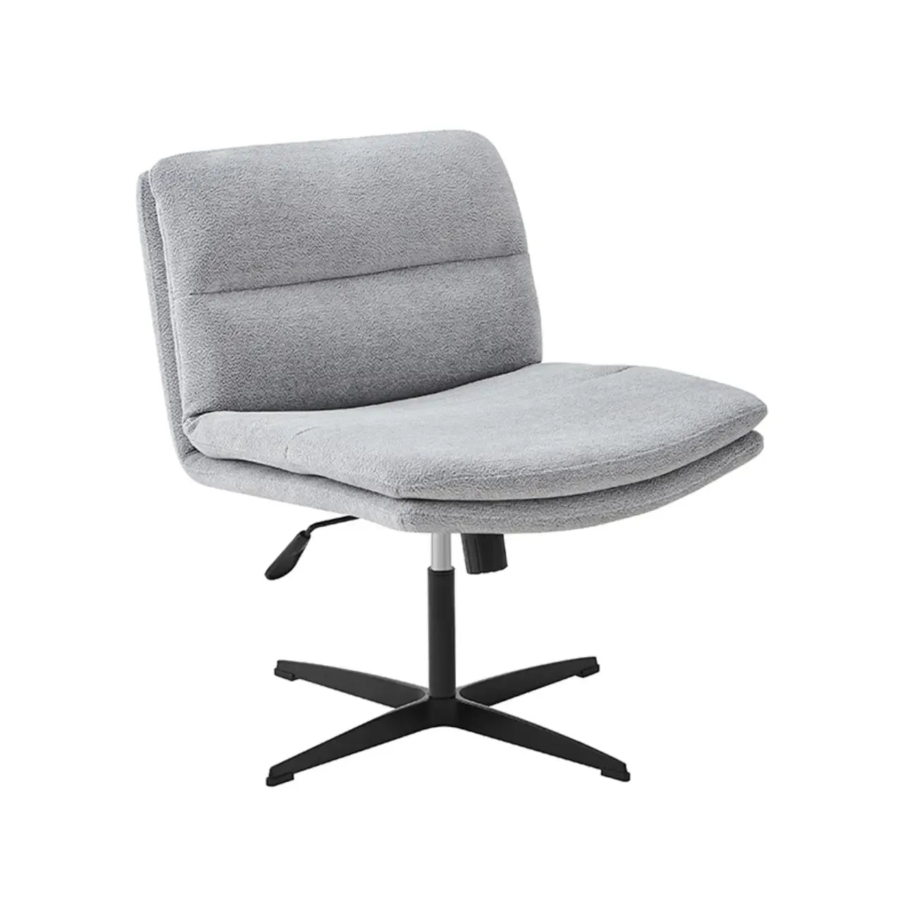 Fauteuil de bureau pivotant large sans accoudoirs en cuir beige