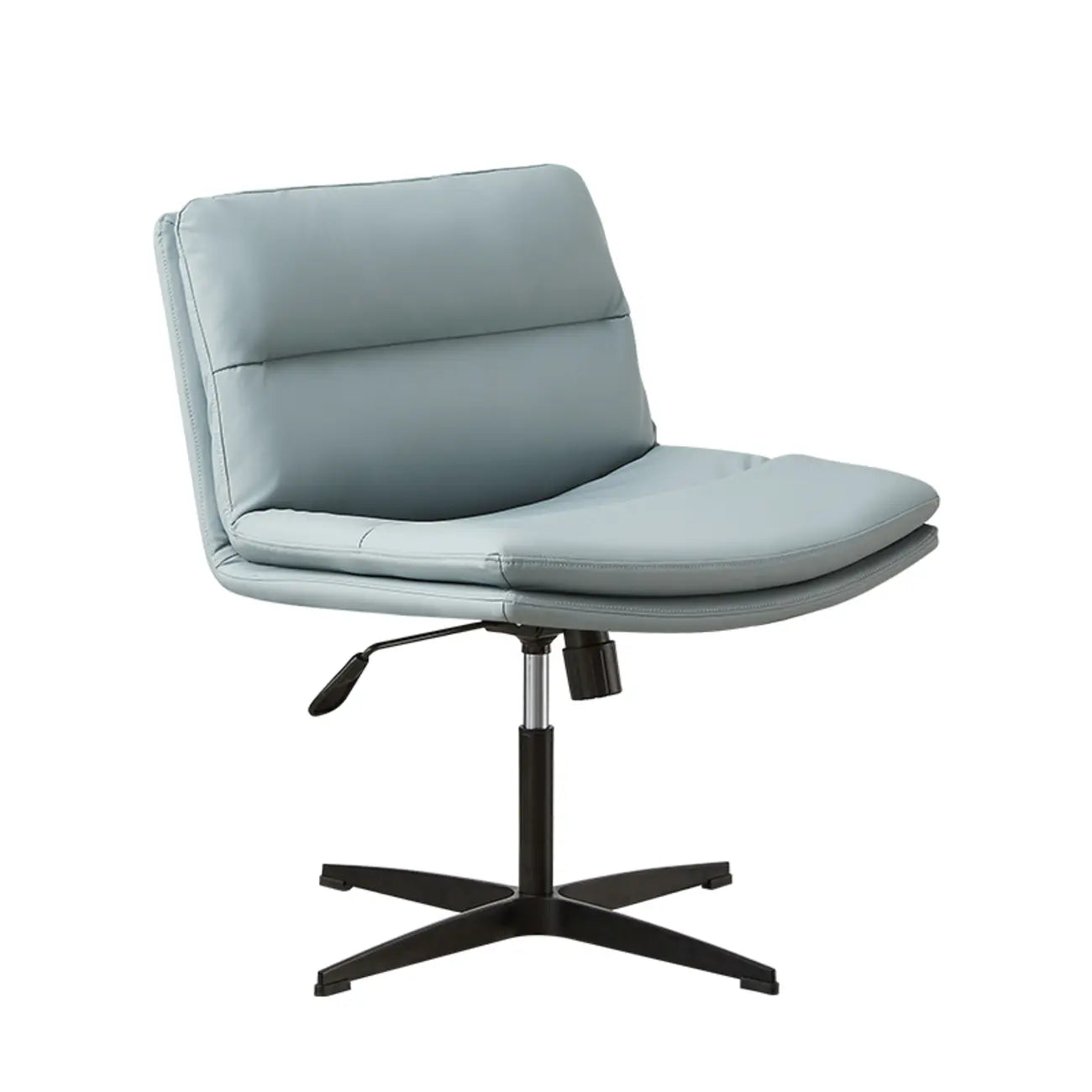 Fauteuil de bureau pivotant large sans accoudoirs en cuir beige