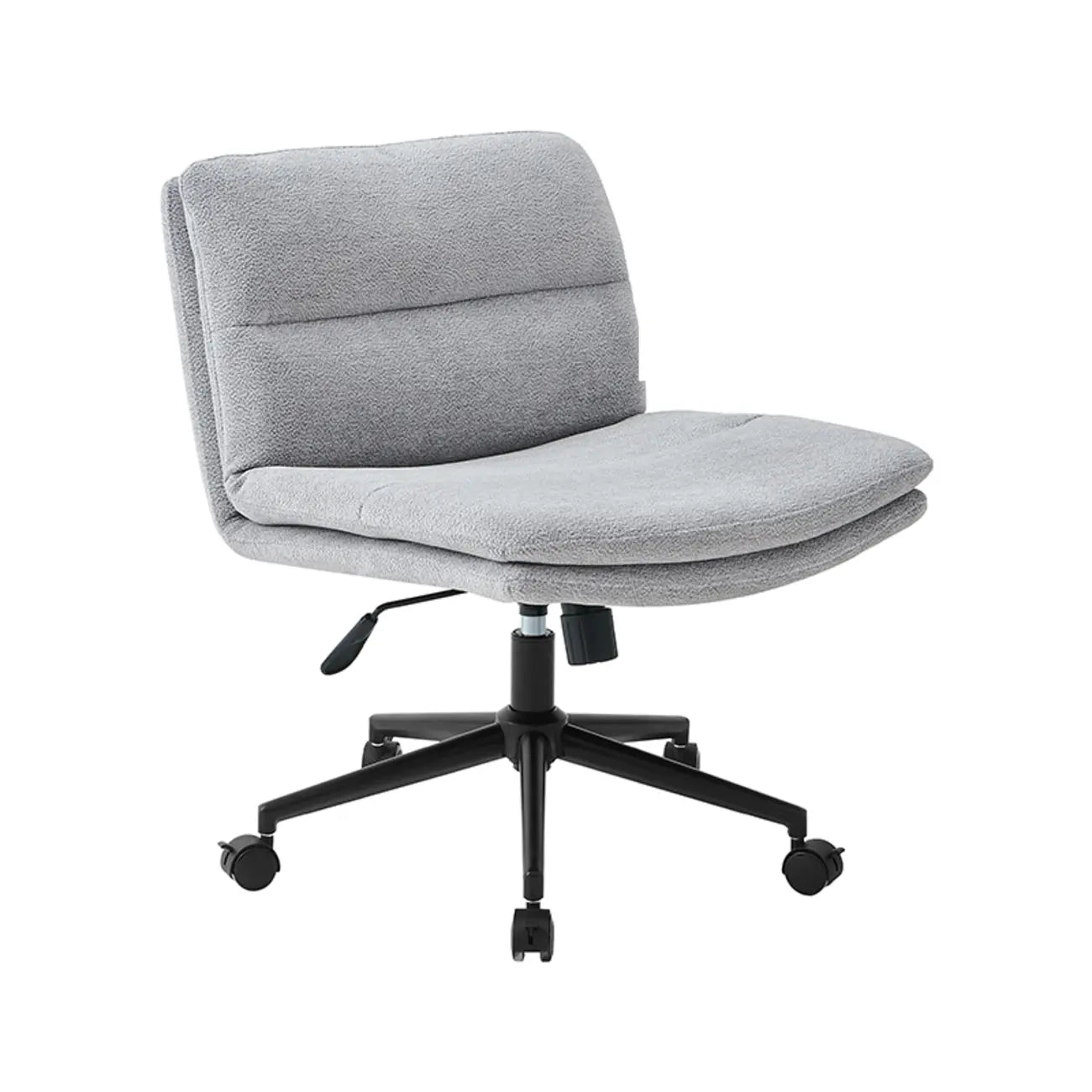 Fauteuil de bureau pivotant large sans accoudoirs en cuir beige