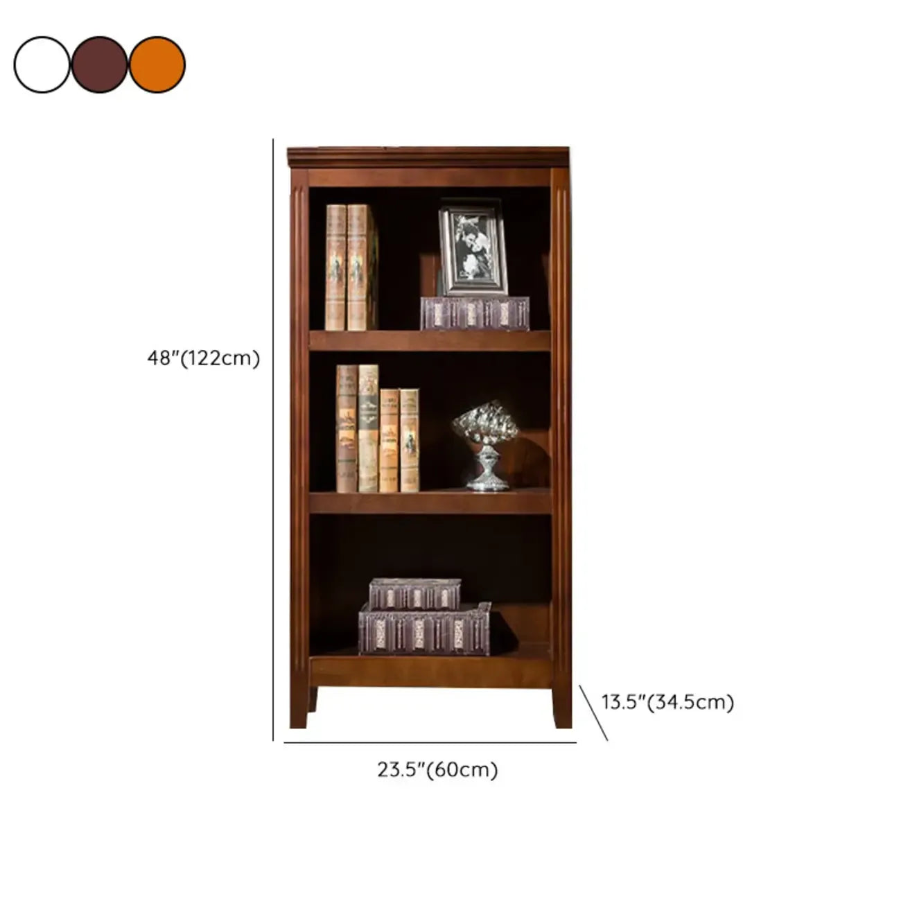 Bibliothèque d'avocat verticale classique à 5 niveaux en bois de bouleau