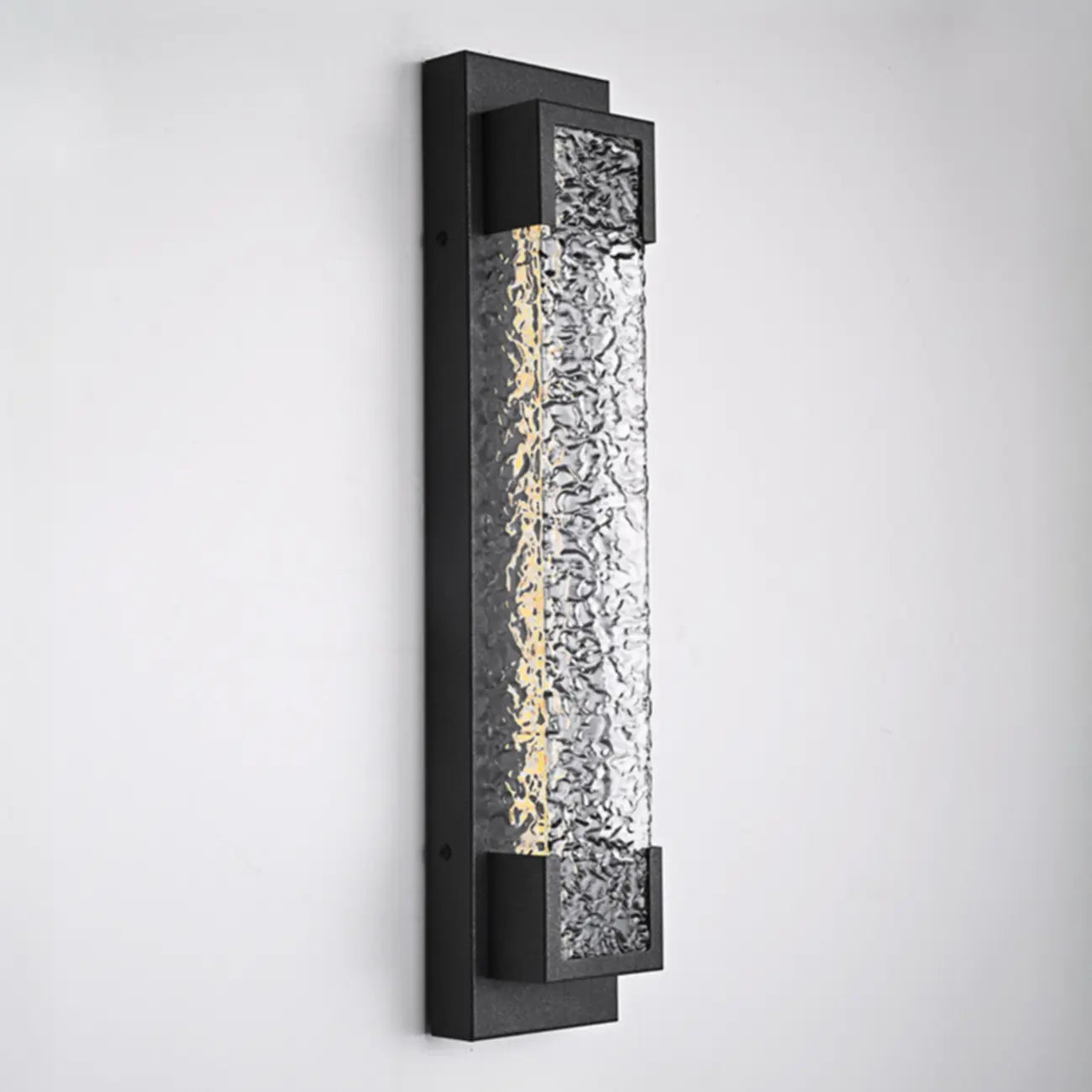 Applique murale extérieure moderne en acier noir et acrylique