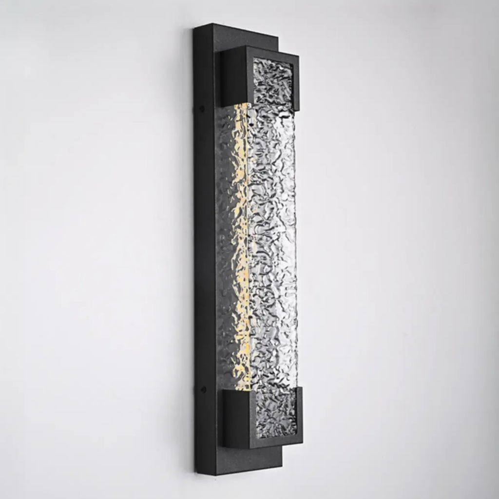 Applique murale extérieure moderne en acier noir et acrylique