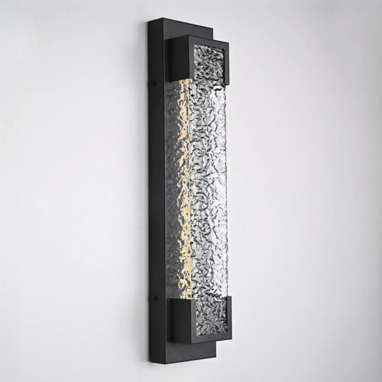 Applique murale extérieure moderne en acier noir et acrylique