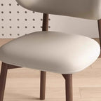 Ensemble de 2 chaises de salle à manger modernes en cuir et bois