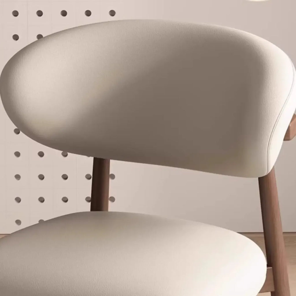 Ensemble de 2 chaises de salle à manger modernes en cuir et bois