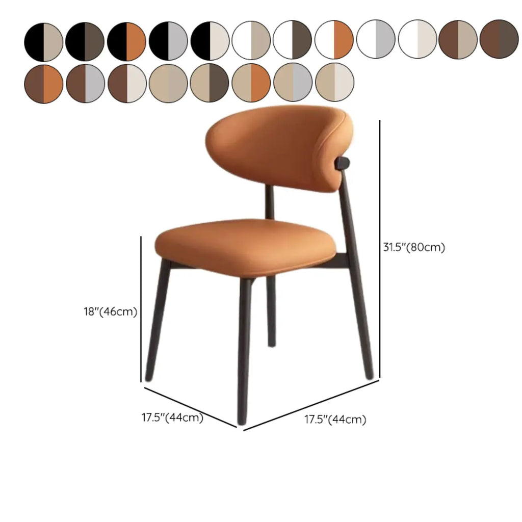Ensemble de 2 chaises de salle à manger modernes en cuir et bois