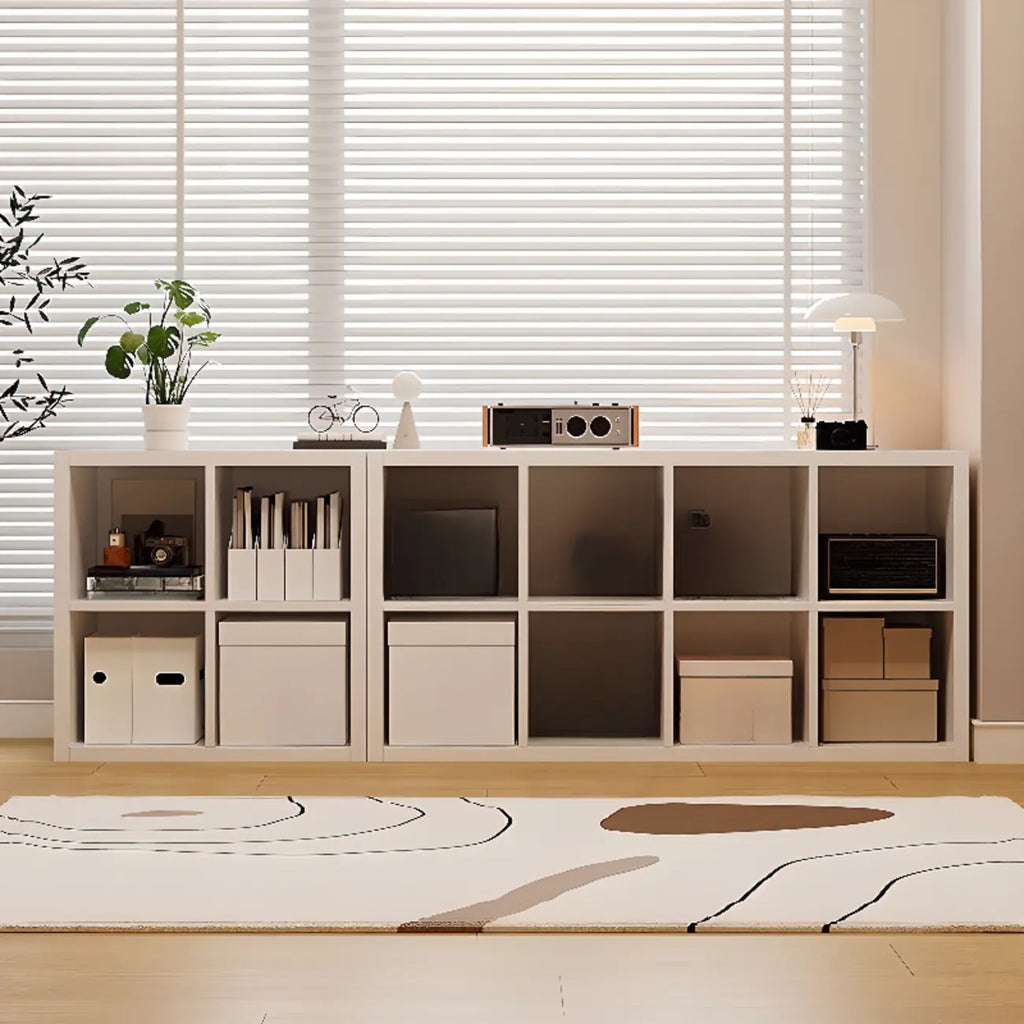 Bibliothèque cubique horizontale en bois blanc