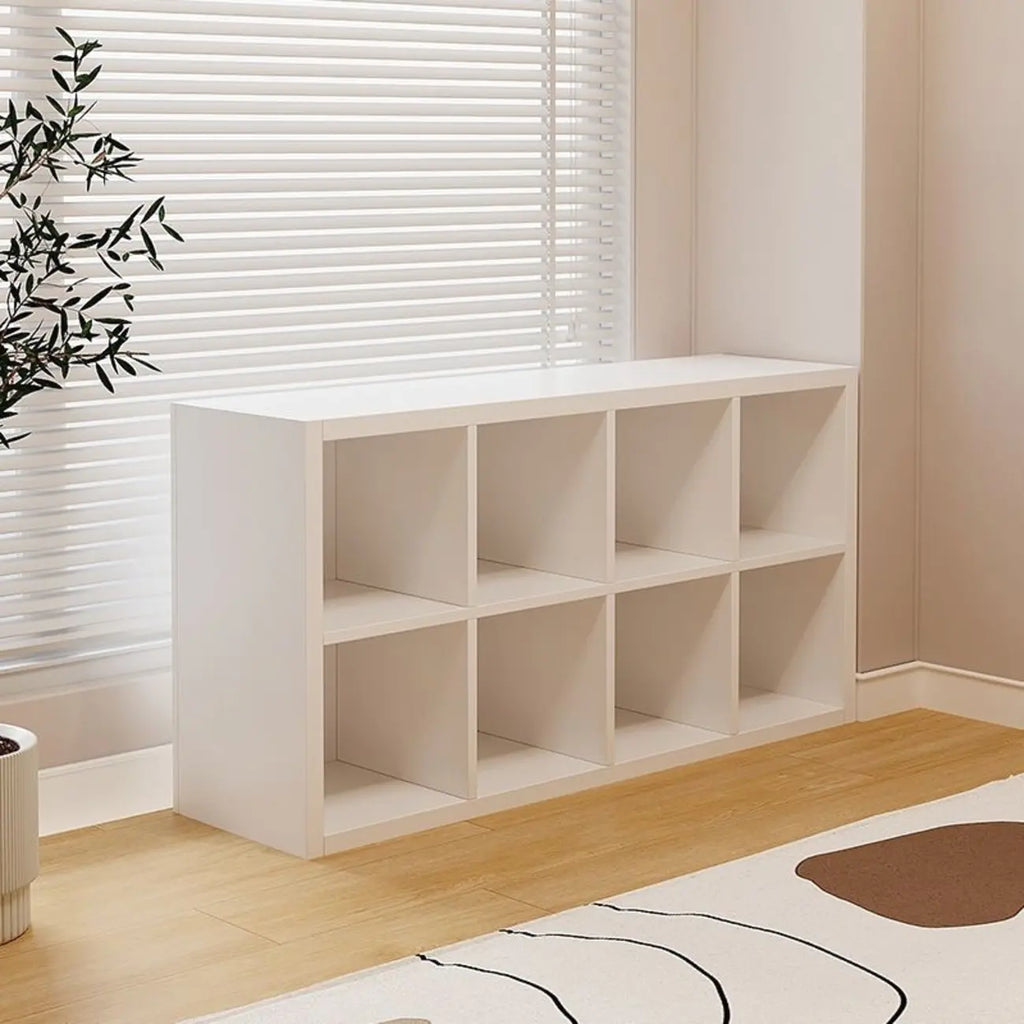 Bibliothèque cubique horizontale en bois blanc