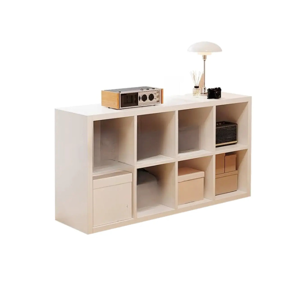 Bibliothèque cubique horizontale en bois blanc