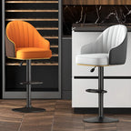 Tabourets de bar pivotants modernes en cuir à hauteur réglable