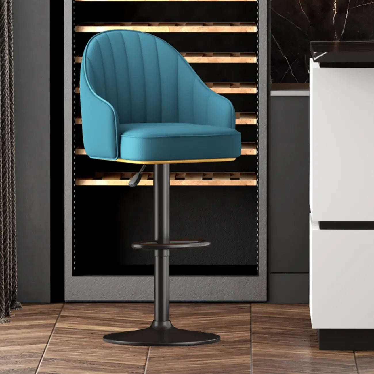 Tabourets de bar pivotants modernes en cuir à hauteur réglable