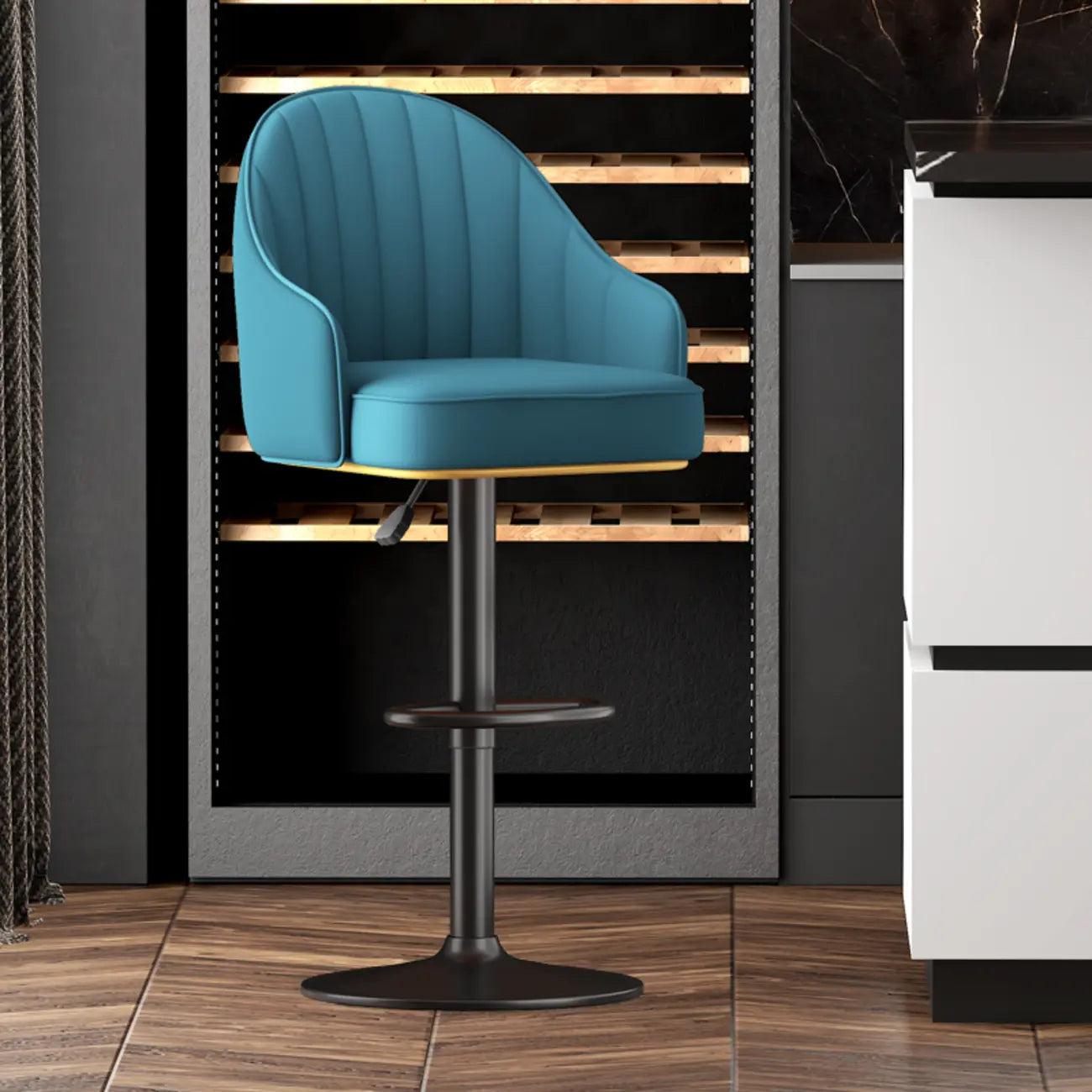 Tabourets de bar pivotants modernes en cuir à hauteur réglable