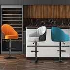 Tabourets de bar pivotants modernes en cuir à hauteur réglable