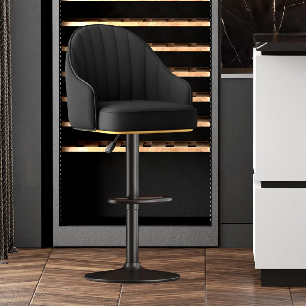 Tabourets de bar pivotants modernes en cuir à hauteur réglable
