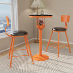 Tables de bar modernes noires et oranges à étagères sphériques