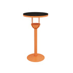 Tables de bar modernes noires et oranges à étagères sphériques