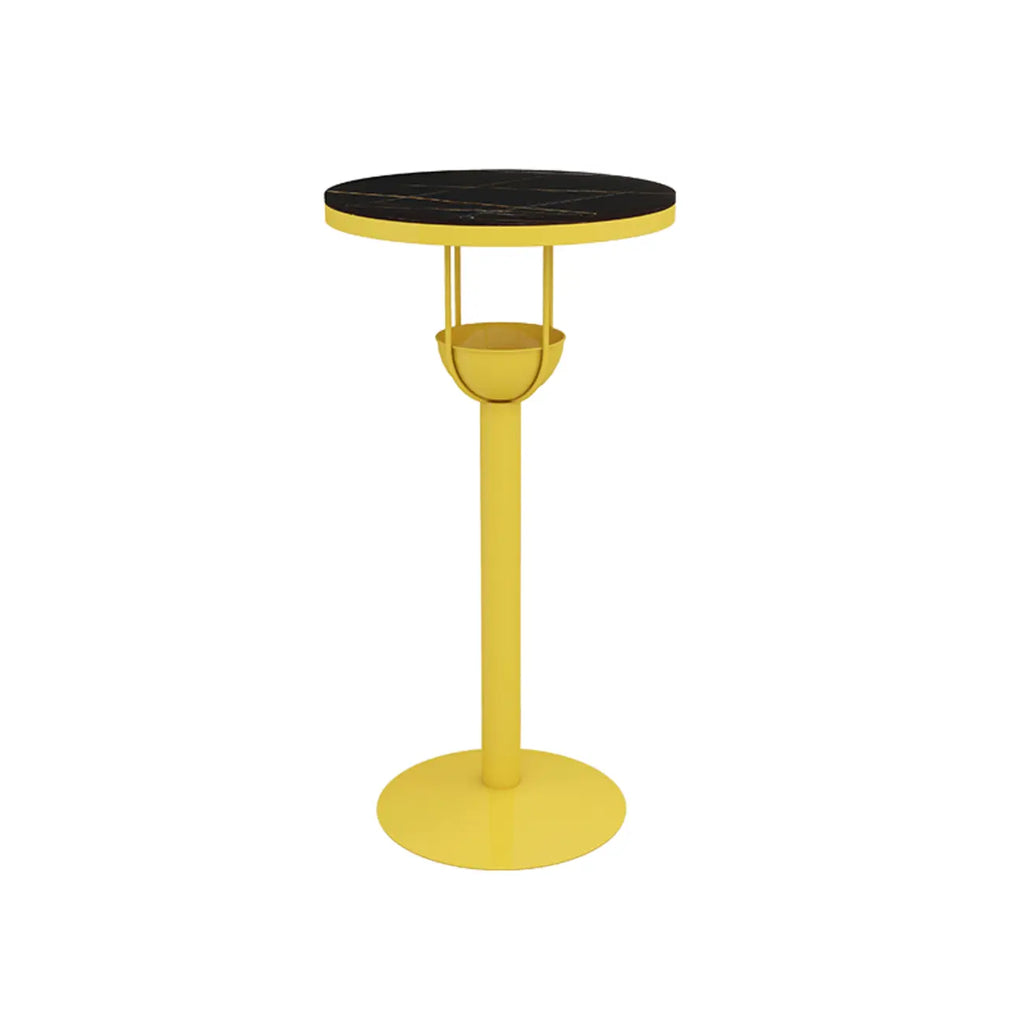 Tables de bar modernes noires et oranges à étagères sphériques