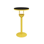 Tables de bar modernes noires et oranges à étagères sphériques