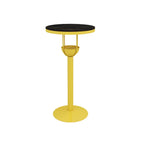 Tables de bar modernes noires et oranges à étagères sphériques