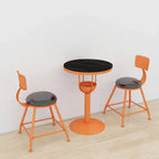 Tables de bar modernes noires et oranges à étagères sphériques