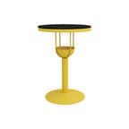 Tables de bar modernes noires et oranges à étagères sphériques