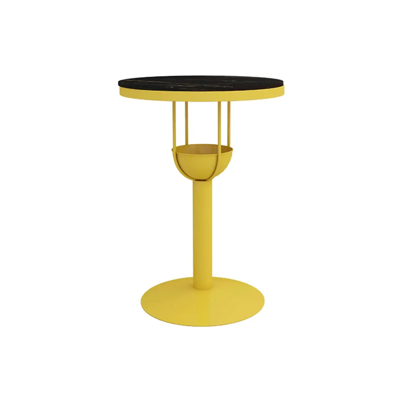Tables de bar modernes noires et oranges à étagères sphériques