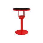 Tables de bar modernes noires et oranges à étagères sphériques