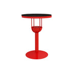 Tables de bar modernes noires et oranges à étagères sphériques