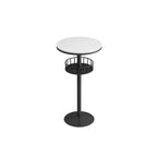 Table de bar ronde glamour en marbre doré avec étagère inférieure