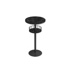 Table de bar ronde glamour en marbre doré avec étagère inférieure