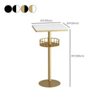 Table de bar ronde glamour en marbre doré avec étagère inférieure